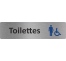 Plaque de porte standard en plexiglass "Toilettes handicapés non genrés"
