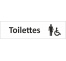 Plaque de porte standard en alu"Toilettes handicapés non genrés"