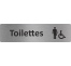 Plaque de porte standard en alu"Toilettes handicapés non genrés"