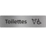 Plaque de porte standard en aluminium "Symbole Toilettes handicapés non genrés"