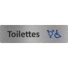 Plaque de porte standard en aluminium "Symbole Toilettes handicapés non genrés"