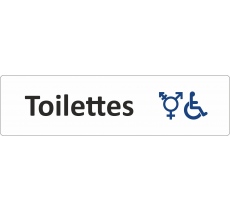 Plaque de porte standard en plexi "Symbole Toilettes handicapés non genrés"
