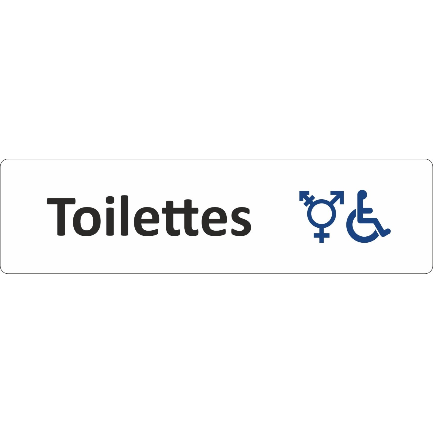 Plaque de porte standard en plexi "Symbole Toilettes handicapés non genrés"