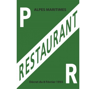 Panneau de licence petite restauration - Licence PR - Alpes-Maritimes (06)