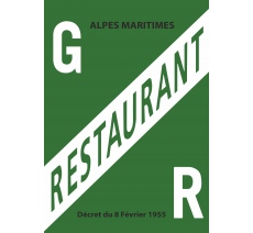 Panneau de licence grande restauration - Licence GR - Alpes-Maritimes (06)