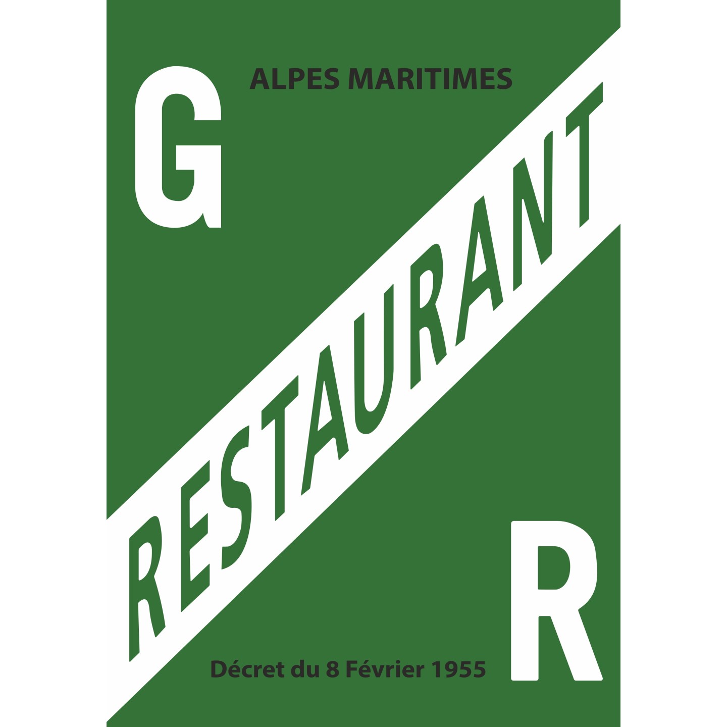 Panneau de licence grande restauration - Licence GR - Alpes-Maritimes (06)