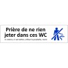 Plaque de porte standard " Prière de ne rien jeter dans ces WC " - Plexi