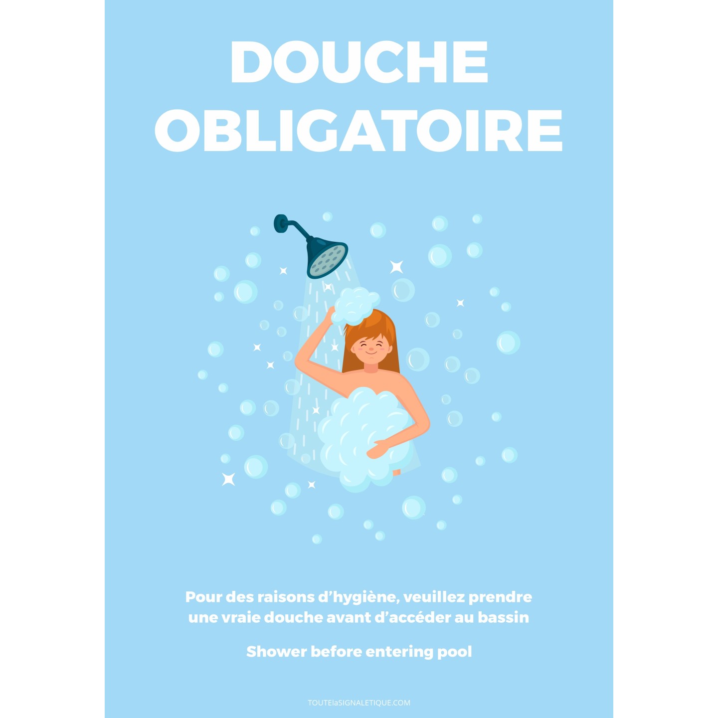 Panneau Douche obligatoire femme