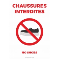 Panneau "Chaussures interdites" pour piscines - PVC ou adhésif