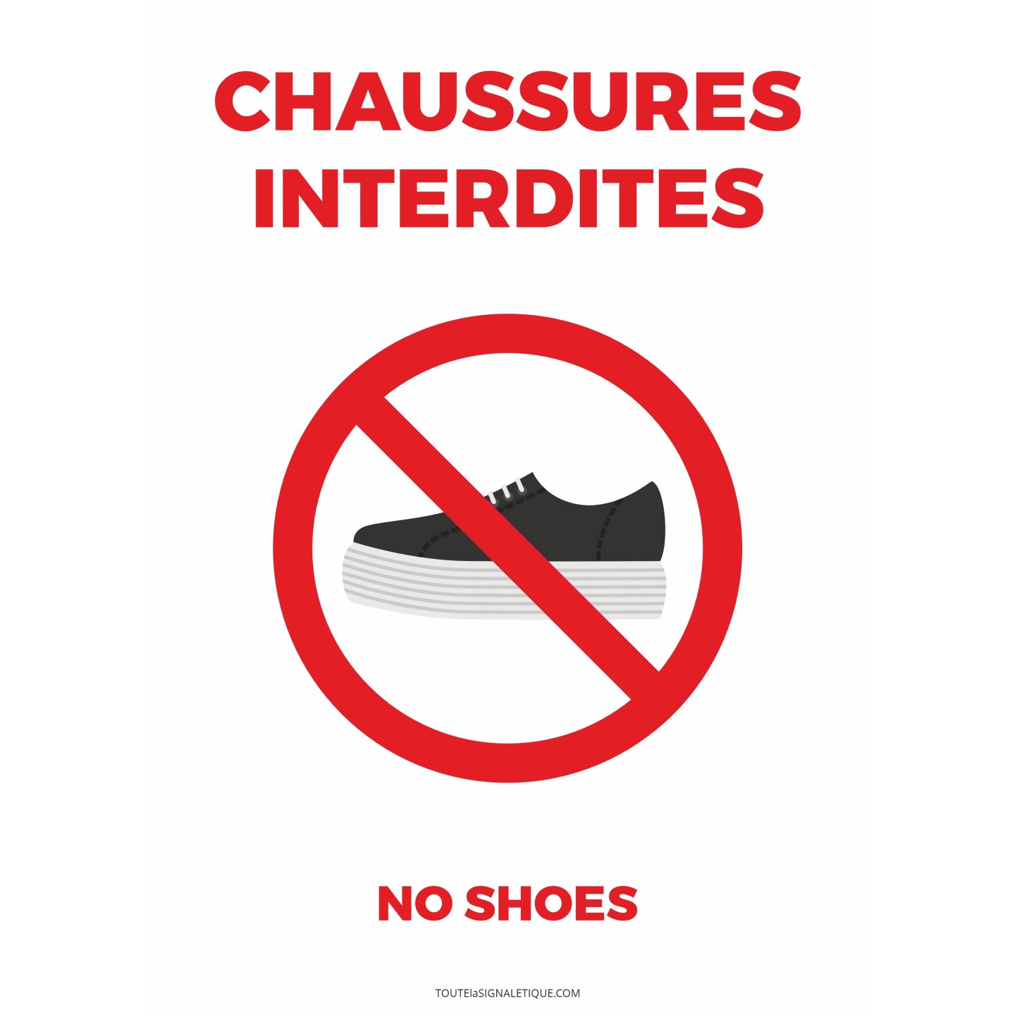 Chaussure interdites piscines