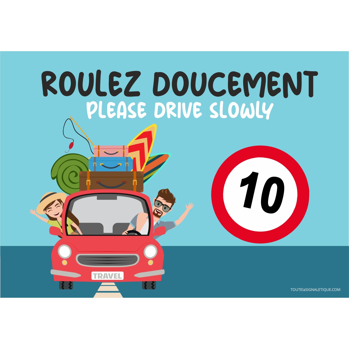 Panneau Roulez doucement - 10 km/h