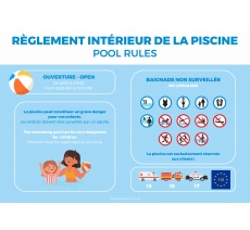 Panneau "Règlement intérieur de la piscine" - PVC ou adhésif