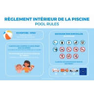 Panneau "Règlement intérieur de la piscine" - PVC ou adhésif
