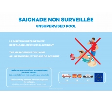 Panneau Baignade non surveillée