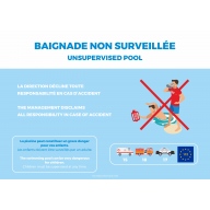 Panneau "Baignade non surveillée" - PVC ou adhésif