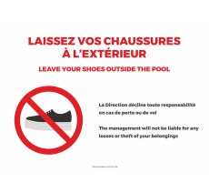 Panneau "Laissez vos chaussures à l'extérieur" 