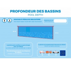 Panneau personnalisable "Profondeur des bassins" - PVC ou adhésif