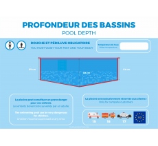 Panneau "Profondeur des bassins" à personnaliser - PVC ou adhésif