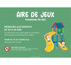 Panneau personnalisable "Aire de jeux" - PVC ou adhésif