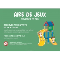 Panneau personnalisable "Aire de jeux" - PVC ou adhésif