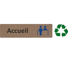 Plaque de porte standard en bois 2.0 " Accueil "
