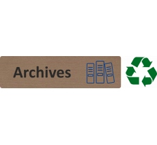 Plaque de porte standard en bois 2.0 " Archives "