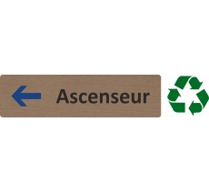 Plaque de porte standard en bois 2.0 " Ascenseur à gauche "