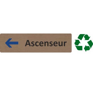 Plaque de porte économique " Ascenseur à gauche "