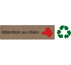 Plaque de porte standard en bois 2.0 " Attention au chien "