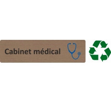 Plaque de porte standard en bois 2.0 " Cabinet médical "
