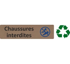 Plaque de porte économique " Chaussures interdites "