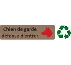 Plaque de porte standard en bois 2.0 " Chien de garde, défense d'entrer "