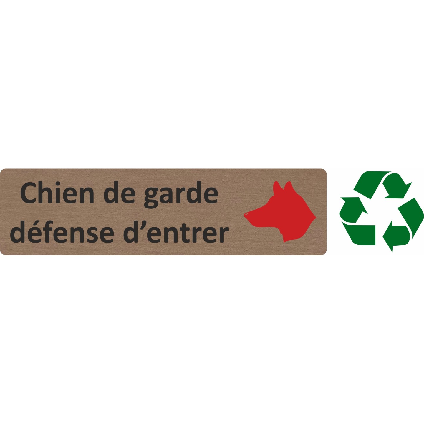 Plaque de porte économique " Chien de garde, défense d'entrer "