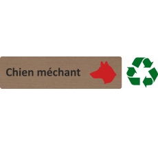 Plaque de porte standard en bois 2.0 " Chien méchant "