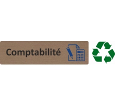 Plaque de porte standard en bois 2.0 " Comptabilité "