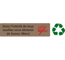 Plaque de porte standard en bois 2.0 " Veuillez vous abstenir de fumer... "