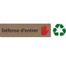 Plaque de porte standard en bois 2.0 " Défense d'entrer "