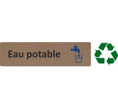 Plaque de porte standard en bois 2.0 " Eau potable "