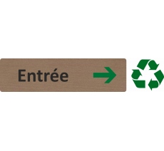 Plaque de porte standard en bois 2.0 " Entrée à droite"