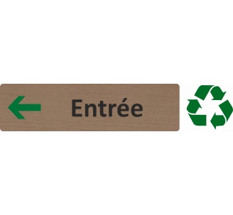 Plaque de porte économique " Entrée à gauche "