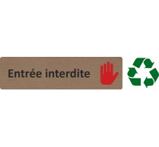 Plaque de porte standard en bois 2.0 " Entrée interdite "