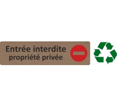 Plaque de porte économique " Entrée interdite, propriété privée "