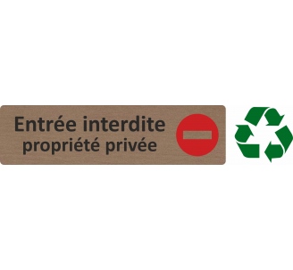 Plaque de porte économique " Entrée interdite, propriété privée "