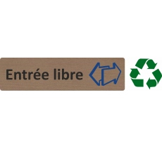 Plaque de porte économique " Entrée libre "