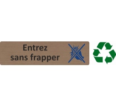 Plaque de porte standard en bois 2.0 " Entrez sans frapper "