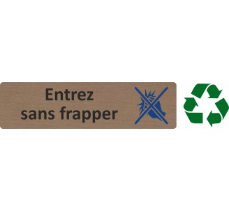 Plaque de porte économique " Entrez sans frapper "