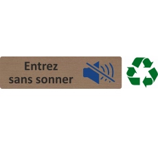 Plaque de porte standard en bois 2.0 " Entrez sans sonner "