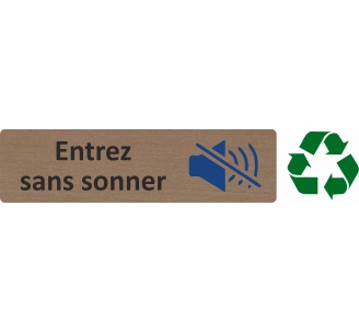 Plaque de porte économique " Entrez sans sonner "