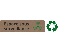 Plaque de porte standard en bois 2.0 " Espace sous surveillance "