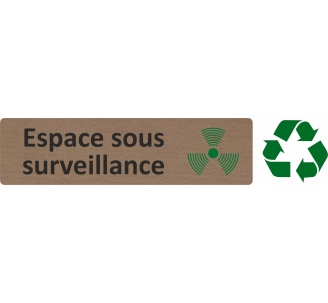 Plaque de porte économique " Espace sous surveillance "